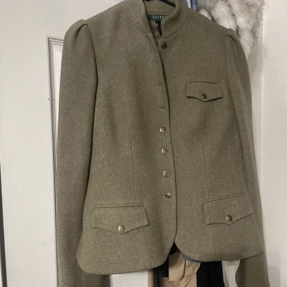 Ralph Lauren Jackets & Blazers - Gorgeous Ralph Lauren Classy Fitted Wool Equestrian Jacket Olive Green Size M